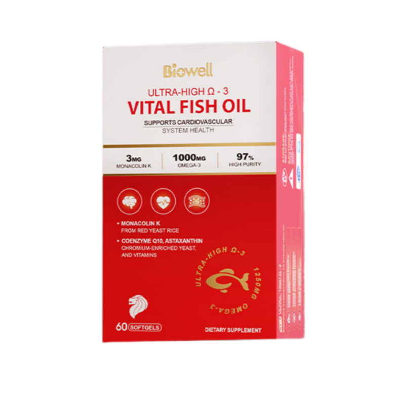 BIOWELL Ultra-High O-3 Vital Fish Oil Supports Cardiovascular System Health