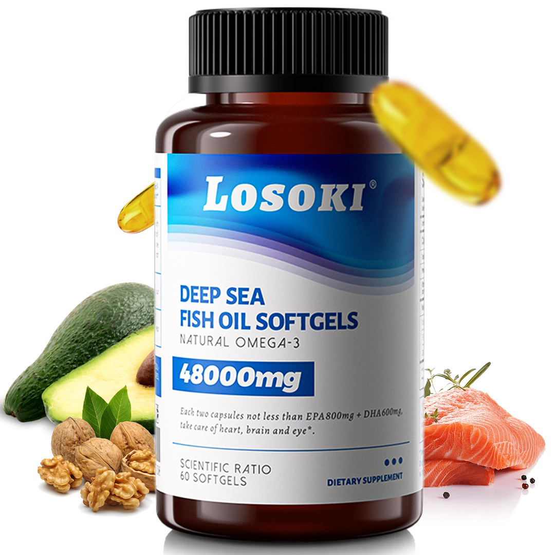 LOSOKI Deep-Sea Fish Oil Softgels 48000mg Dietary Supplement