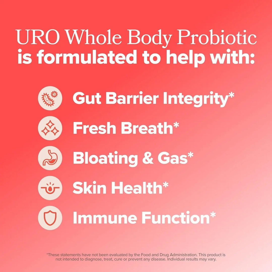 O Positiv URO Whole Body Probiotic 30 Capsules The 3-in-1 Microbiome Support for Gut Skin & Oral Health O Positiv