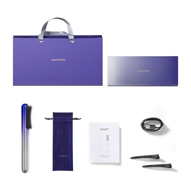 ASHMORE Platinum Negative Ion Hair Straightening Comb | 6-in-1 Volumising, Smoothing & Anti-Frizz Hair Tool ASHMORE