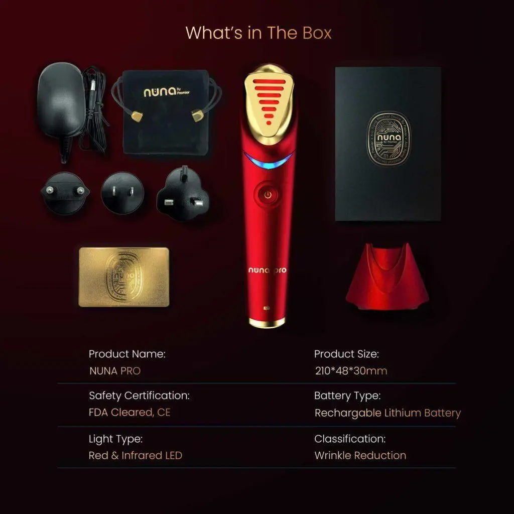 Nuna Pro by Premier Anti-Aging Beauty Device | Red, Infrared & Blue Light Therapy for Wrinkles, Firmness & Radiance - Sherue